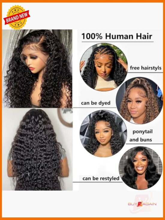 30 Inch 13x6 HD Lace Front Wig Human Hair 200 Density Deep Part Curly